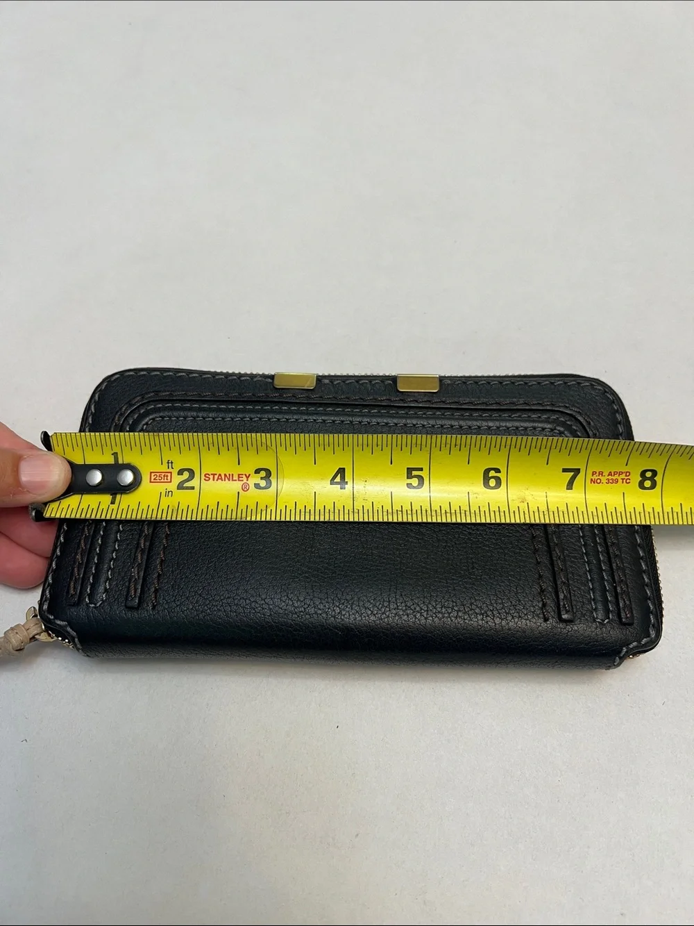 CHLOE MARCIE BLACK LEATHER ZIP AROUND  WALLET